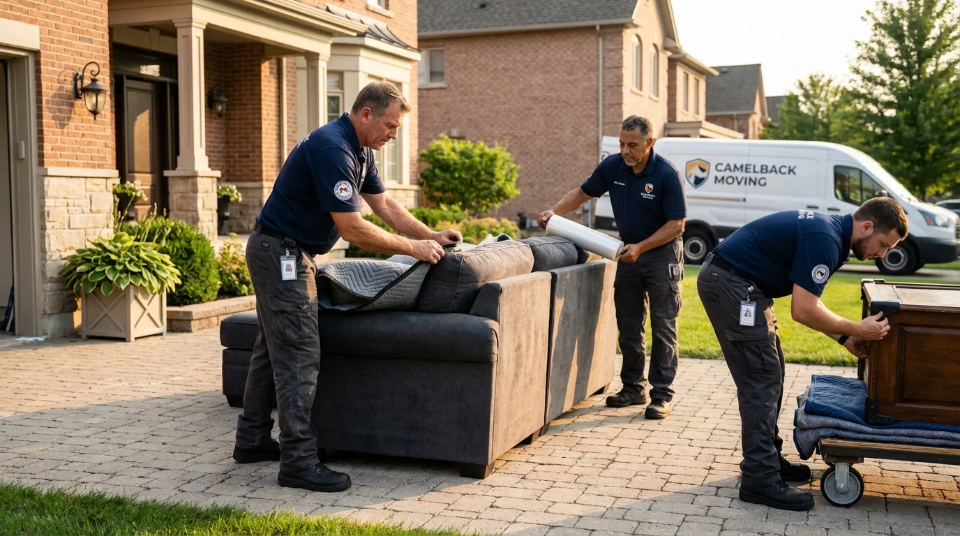 Large estate moving crew wrapping furniture in Cashmere, WA