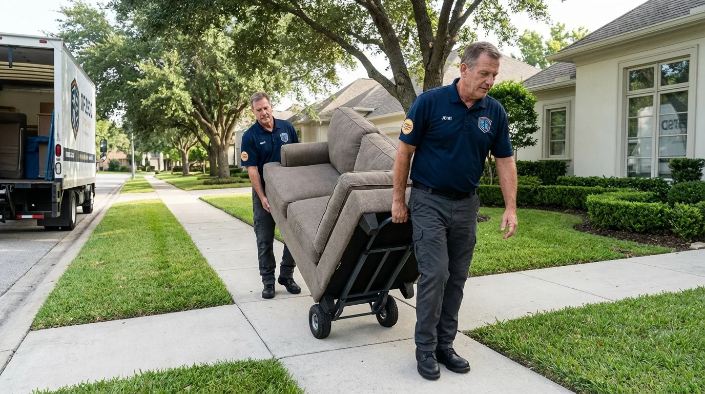 Local residential moving crew loading furniture in Cashmere, WA